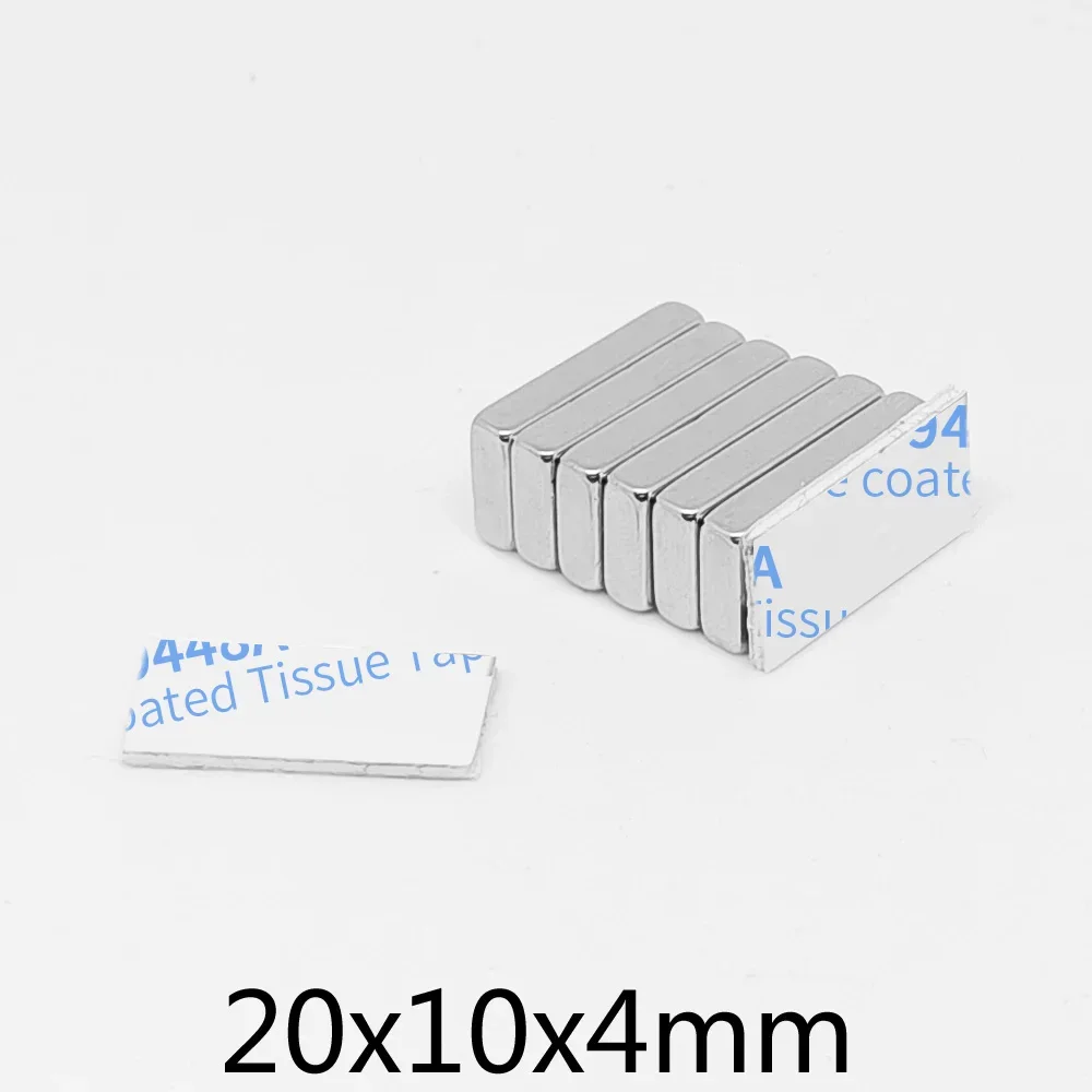 20x10x4 mm Quadrate Rare Earth Neodymium Magnet With 3M Glue Tape 20x10x4mm Strong Powerful Magnets 20*10*4