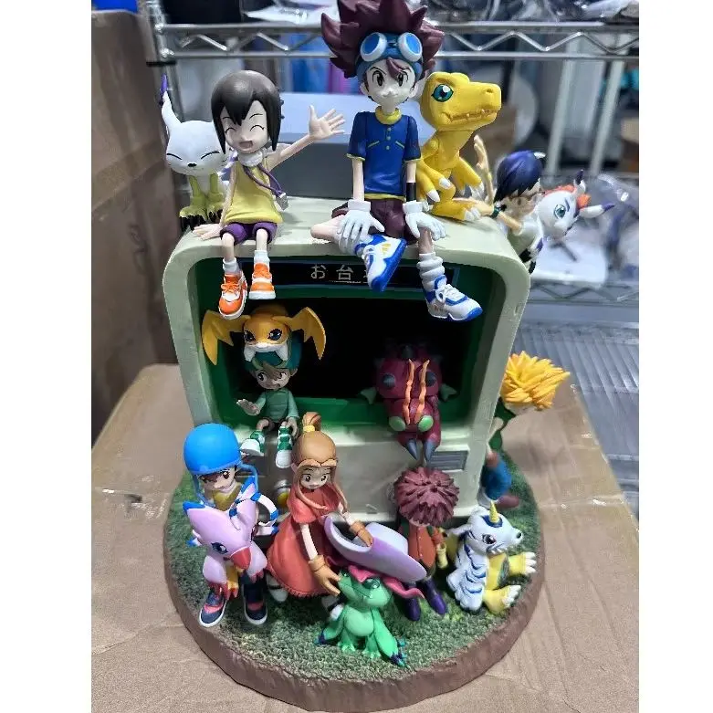 34cm 디지몬 모험 피규어 어린 시절 추억 야가미 타이치 애니메이션 컬렉션 모델 데스크탑 장식품 휴일 어린이 장난감