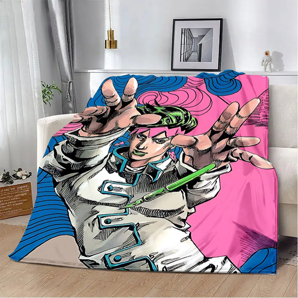 JoJo's Bizarre Adventure Cartoon Printed Blanket Picnic Blankets Warm Blanket Soft and Comfortable Blanket Home Travel Birthday