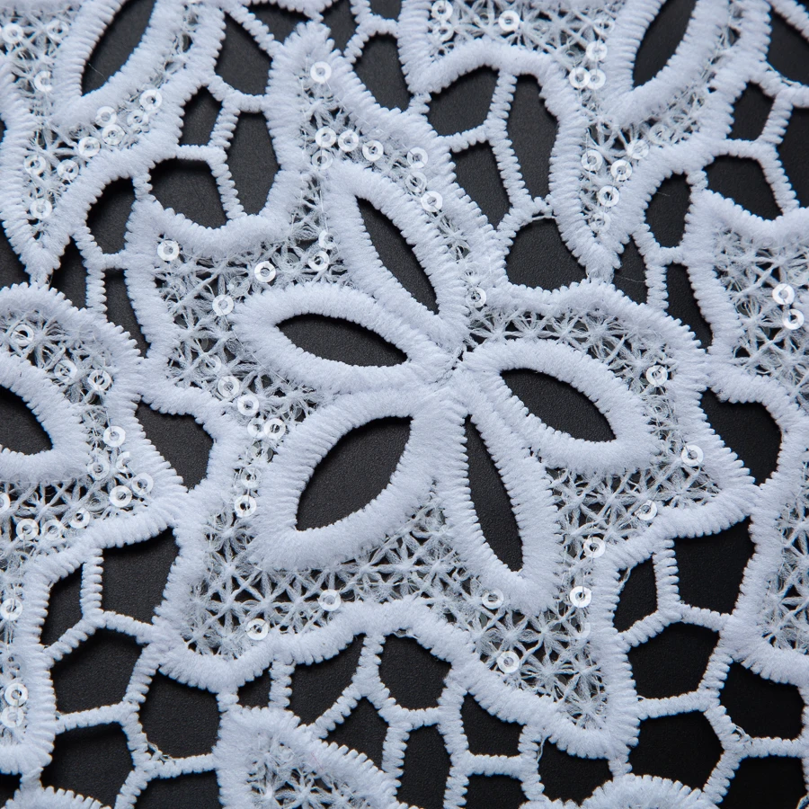 SJD LACE African Nigerian White Guipure Cord Lace Fabrics 2025 New African Water Soluble Lace For Women Party Dresses 5Yards4503