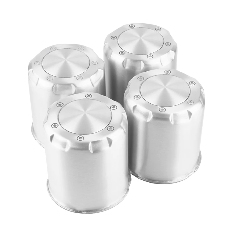 4pcs 108mm/4.25in 106mm/4.17in Push Through Center Cap Covers  for Hole Bearing Truck/Trailer Aluminium Concave External