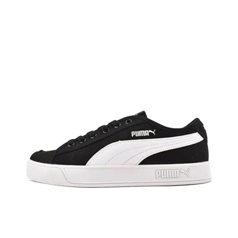 PUMA Smash v2 Vulc Cv 레트로 캐주얼 미끄럼 방지 내마모성 밸런스, 경량 통기성 로우 컷 보드 신발, 남녀공용