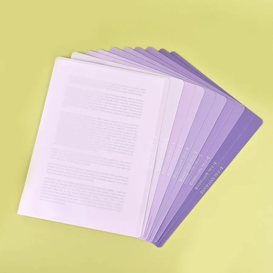 10 عبوات من مجلدات الملفات البلاستيكية بألوان متدرجة وأواني المشروع وأكمام بلاستيكية للورق 11 × 8.5 ihes مجلد المستندات ورقة Pr #1