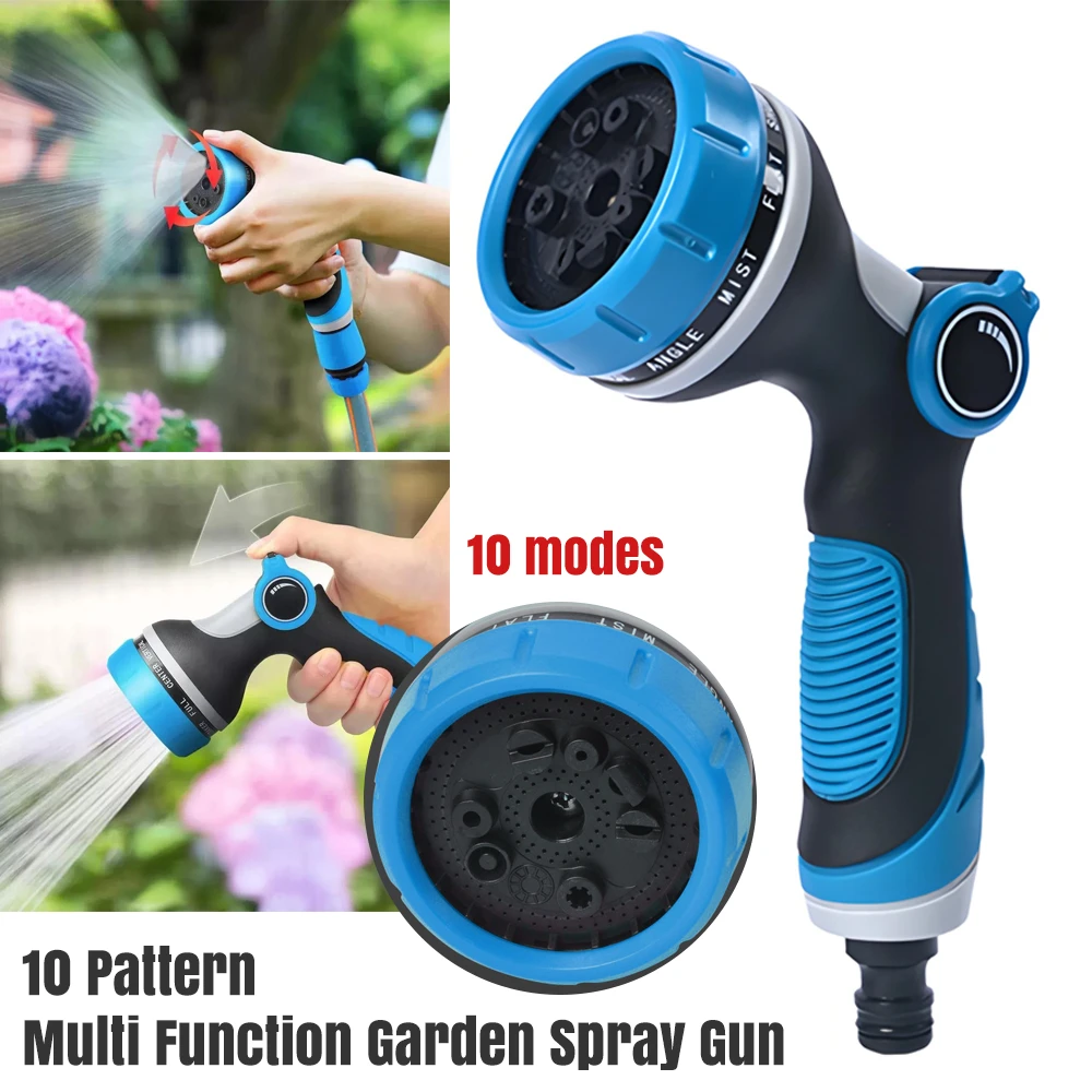 10 Pattern Garden Hose Spray Gun Nozzle