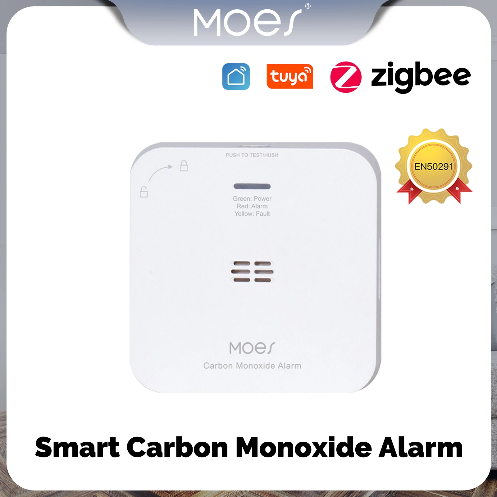 

MOES Tuya ZigBee умный детектор CO сигнализация утечки газа детектор угарного газа беспроводной бытовой газовый сирена датчик сигнализации безопасность дома