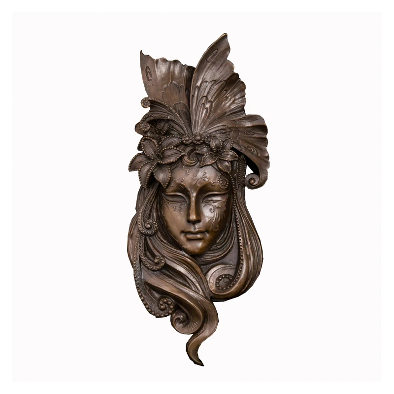 

LX-434 Bronze Wall Art Statue Home decoration bronze sculpture statue face wall art statue Figurines for Hotel Decoration