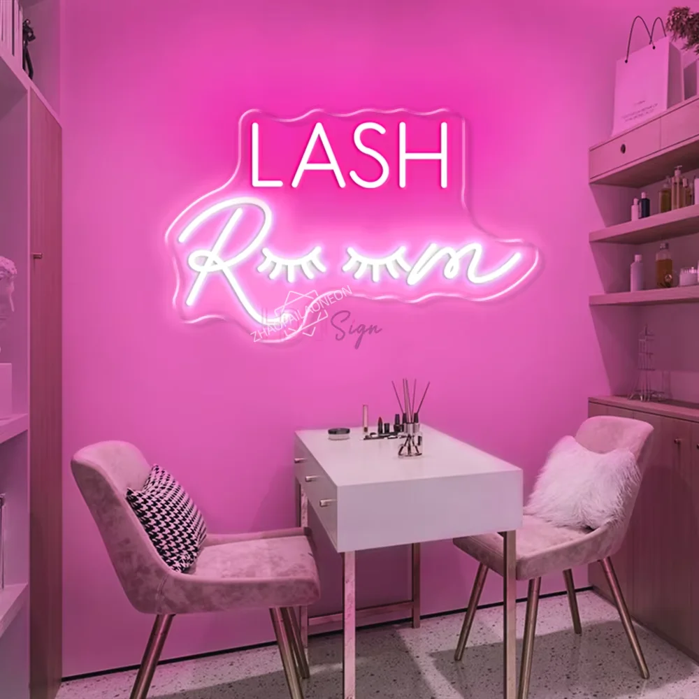 Lash Room Neon Sign USB Dimmable Nails Room Tattoo Open Outdoor Neon Led Light Lamp Beauty Salon Room Neon Light Wall Decoration