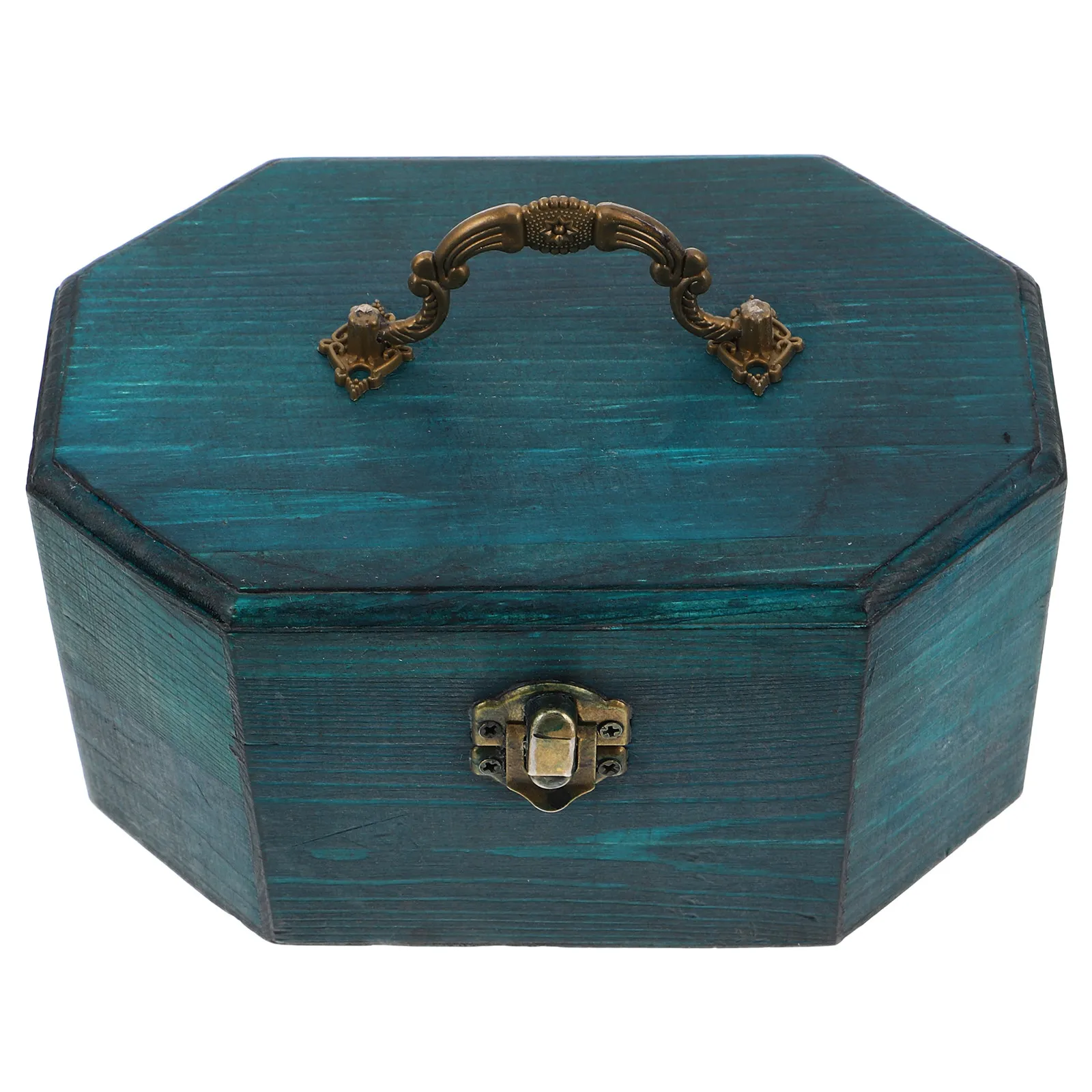 Rustic Wooden Storage Box Vintage Style Jewelry Organizer Solid Wood Treasure Chest for Trinkets Keys Candies Decorative Use