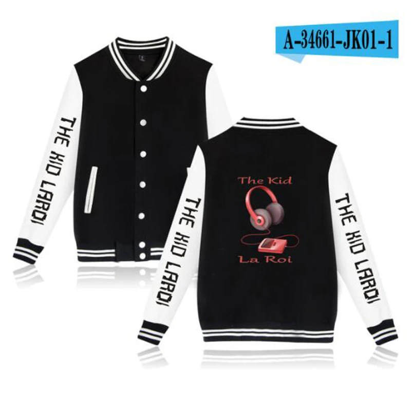 Rapper The Kid Laroi Hoodie Zip Up Baseball Uniform Men's Jackets Streetwear Hip Hop Harajuku Sweatshirt Casual Sportswear