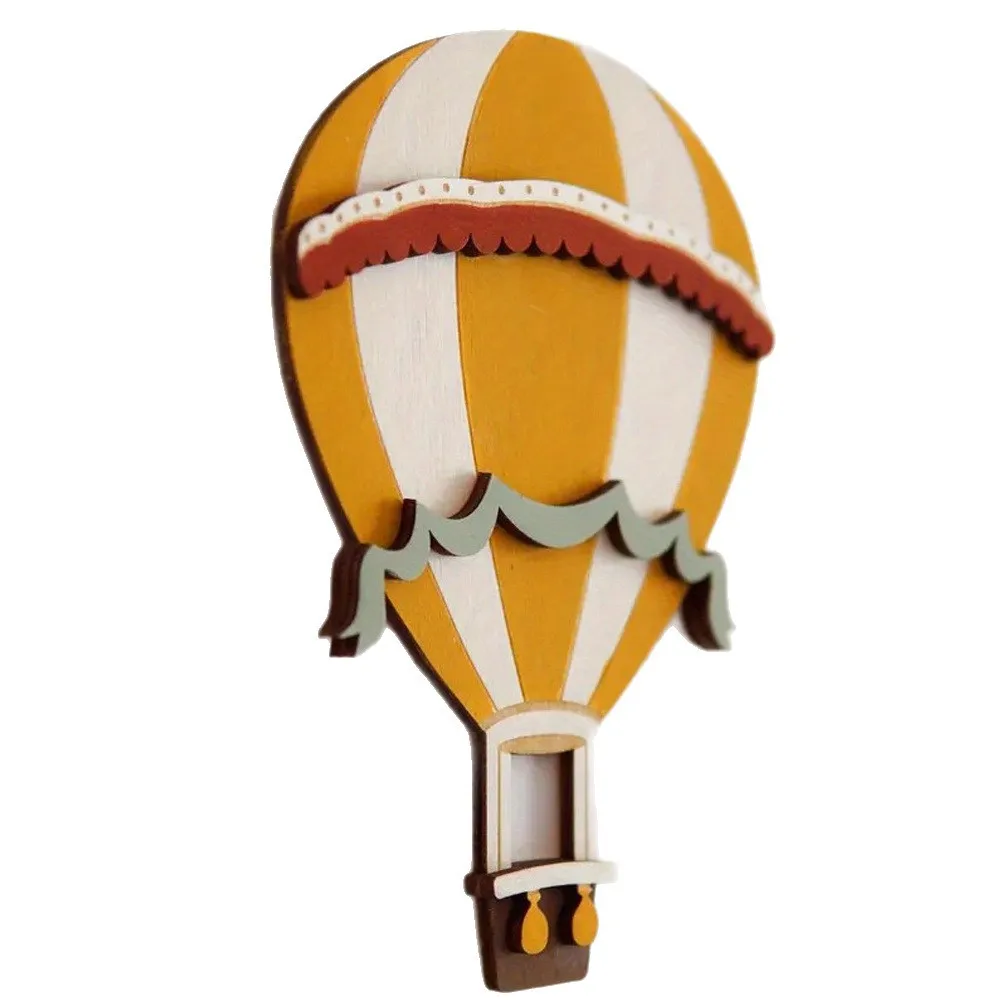 3D Holz Heißluftballon Dekorative Wandpaneele (3er-Set) - Vintage-Stil Heimwanddekoration, Bunte Heißluftballon Dekorative Paneele - Kreative Geschenke – Detail 5