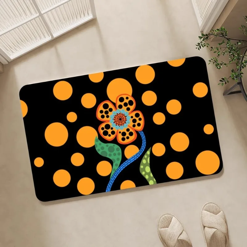 Bathroom Mat Yellow Dot Yayoi Kusama Inspired Carpet Home Doormat Kitchen Carpet Balcony Cross-border Mat 40x60cm