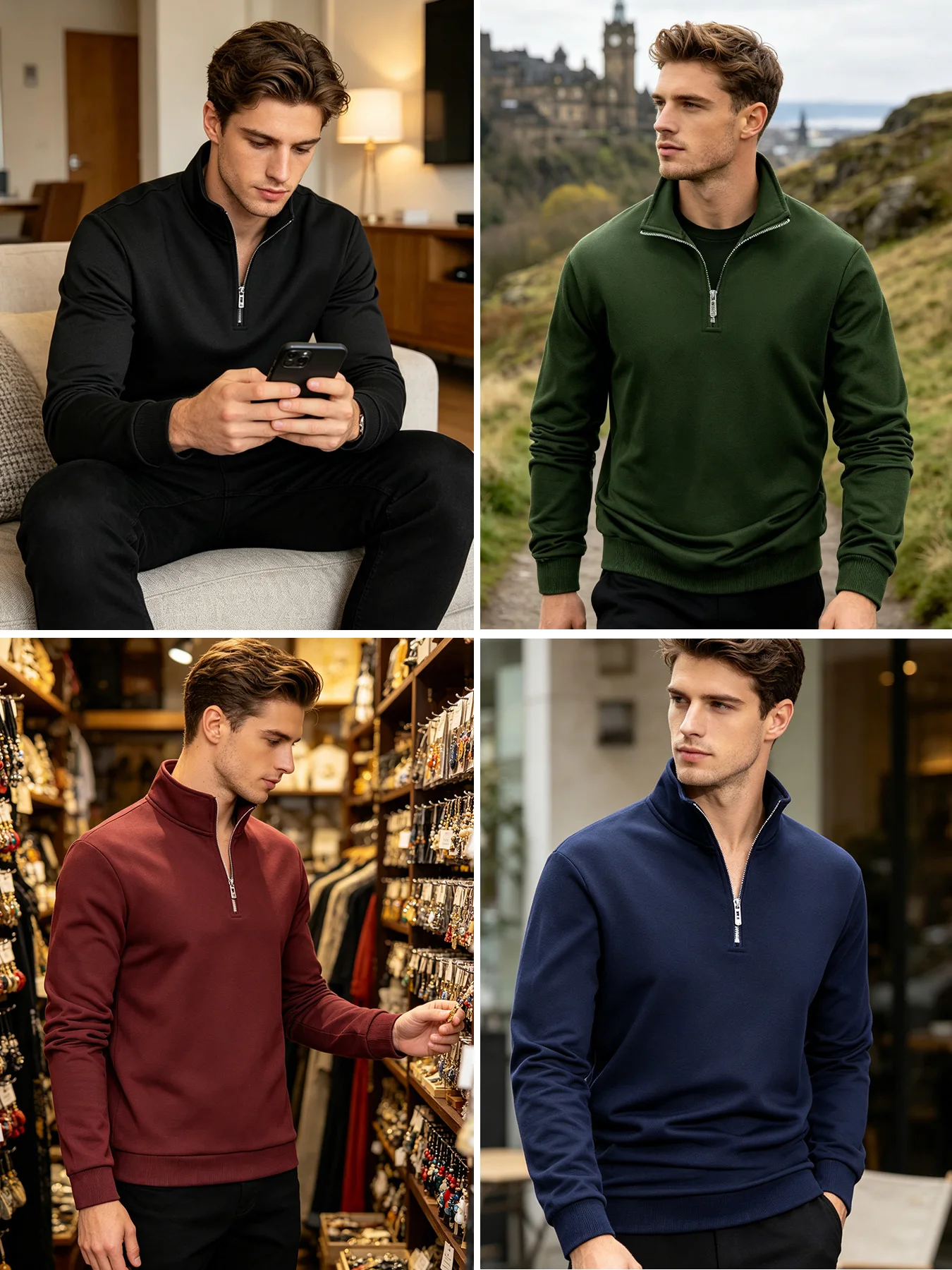 Lot de 2 Sweat-shirts Homme Te - Mens Fashion Quarter Zip avis et prix