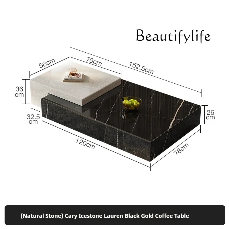 AL Y Luxury Marble Coffee Table, Modern Spacious Living Room Design,Easy-Clean&Creative Designer Style, Premium Stone For Villa