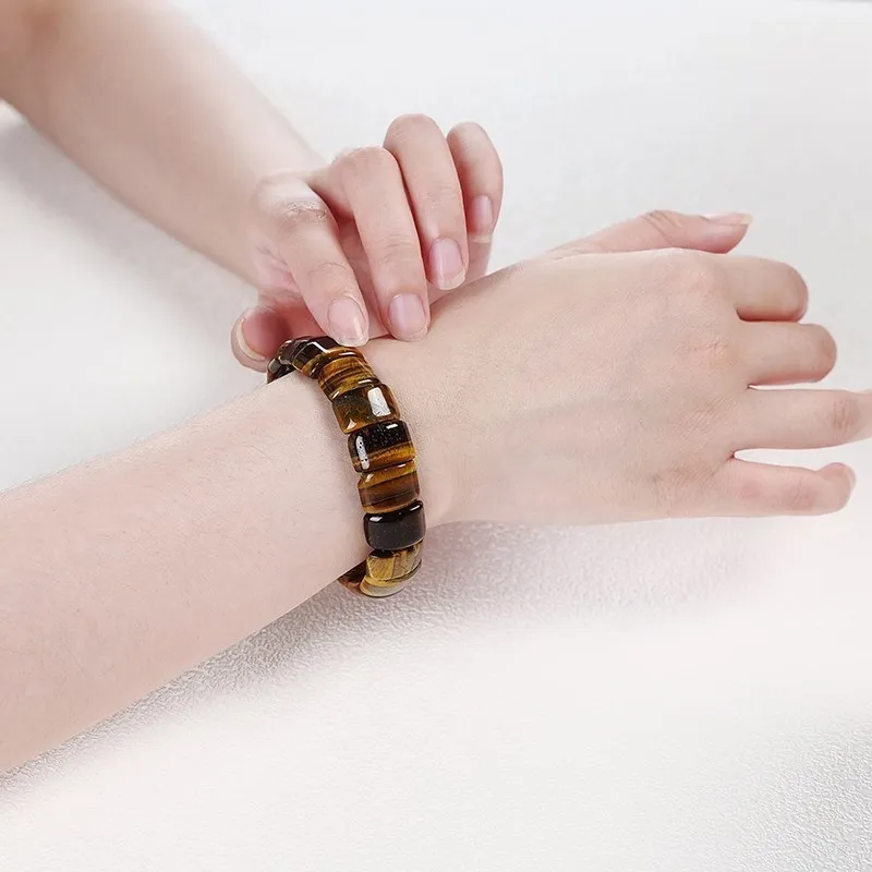 JD Natural Stone Colorful Tiger Eyes Beads Bangles Men Women Bracelets Handmade Crystal Jasper Energy Jewelry For Summer Gifts