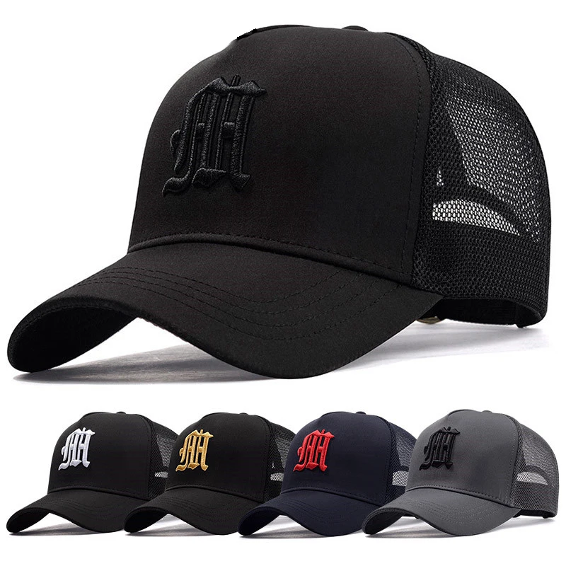 New Hat Men's Summer Thin High Top Baseball Cap Tide Big Head Fence Mesh Breathable Cap Sunscreen Sun Hat