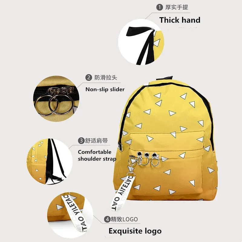 2025er Jahre Rucksack Dämon Sairer: Kimetsu no Yaiba Leinwand Tomioka Giyuu Schultaschen Mädchen Reisetasche Mochila Feminina Notizbuch