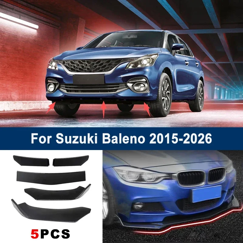 

For Suzuki Baleno 2015-2026 model, adjustable 5PCS front bumper lip spoiler protection decorative kit, car body kit