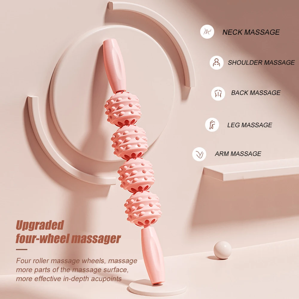 1pc 4 Allrad Yoga Stick Massage rolle für Waden muskel Roller Bein Entspannungs rolle, Fett absaugung Roller Massage für Sportler