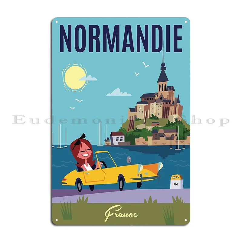 Normandie Poster Metal Plaque Poster Pub Personalized Garage Decoration Designing Club Tin Sign Poster