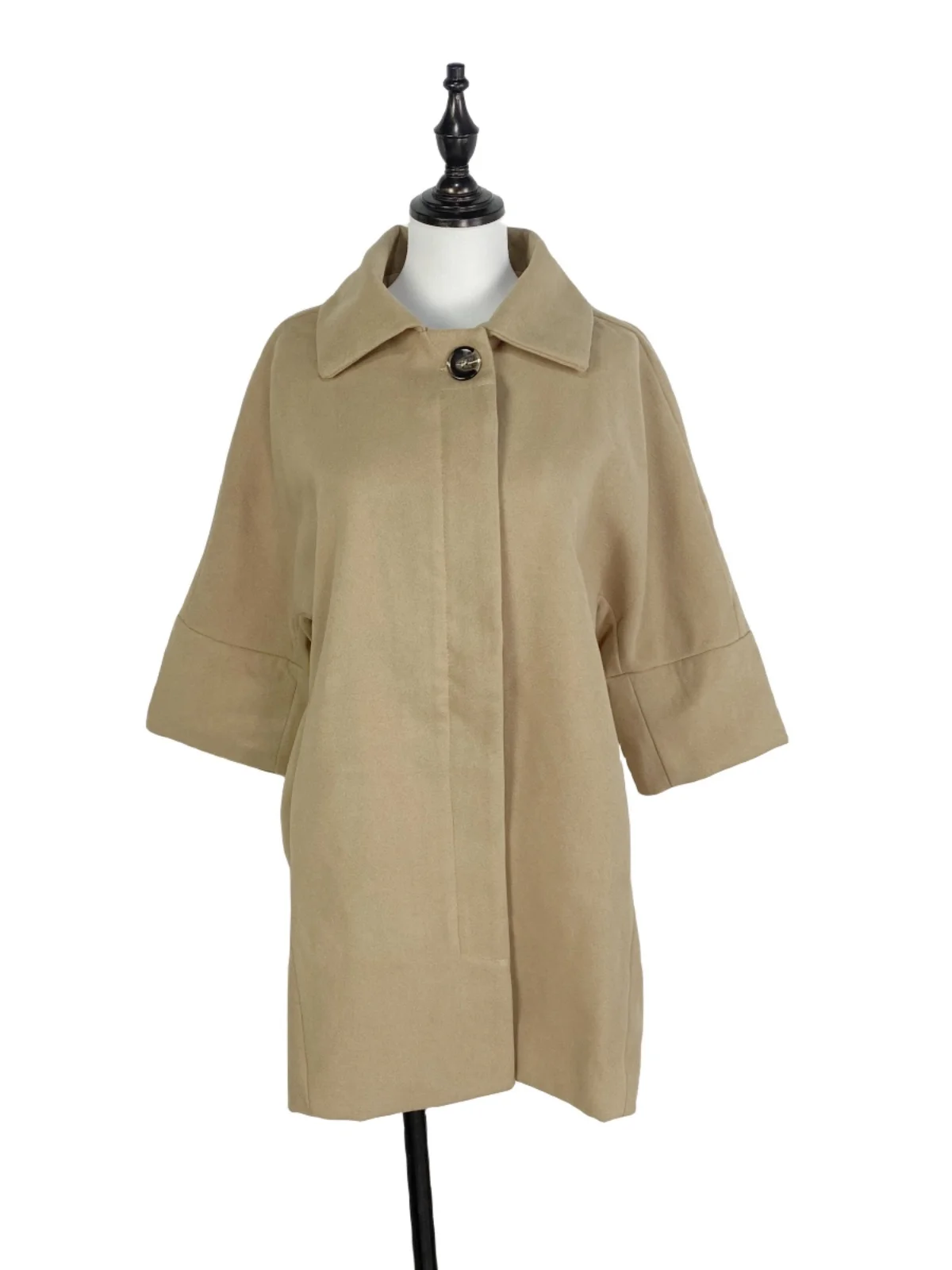 

Новое женское пальто с воротником C404, шерстяное пальто, свободная длинная осенне-зимняя верхняя одежда, корейская версия Tag KUN Brand