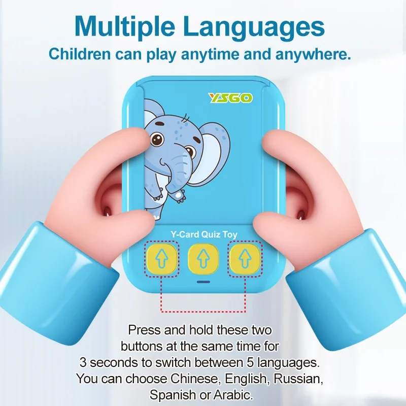 

Educational Learning Talking Flash Cards Boys Girls Preschool Learning Reading Machine English Russian Spanish Arabic Kids Gift