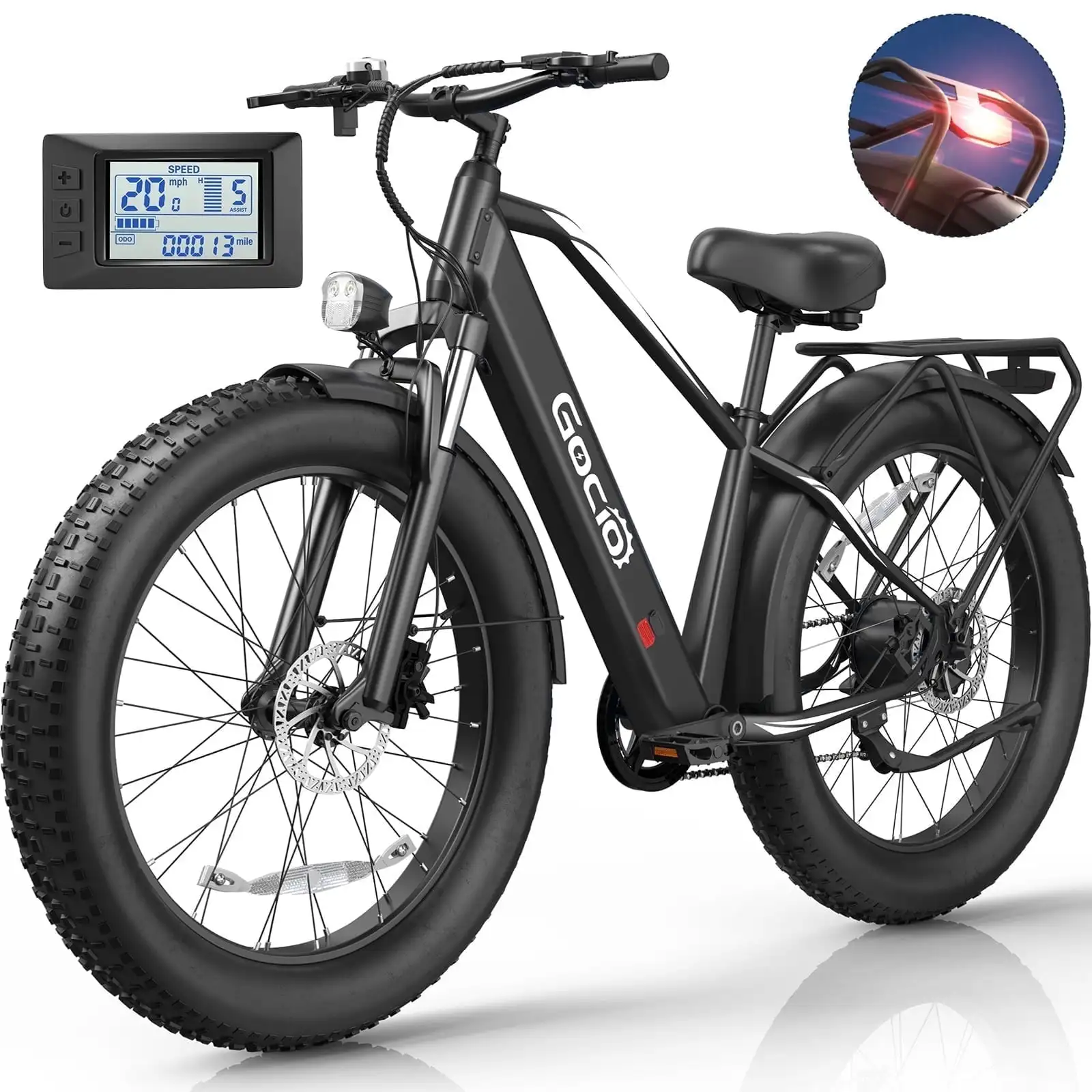 

1000W Electric Bike for Adults, 48V 15AH Battery, 26 inch Fat tire Ebike Men's Mountain Electric Bicycle