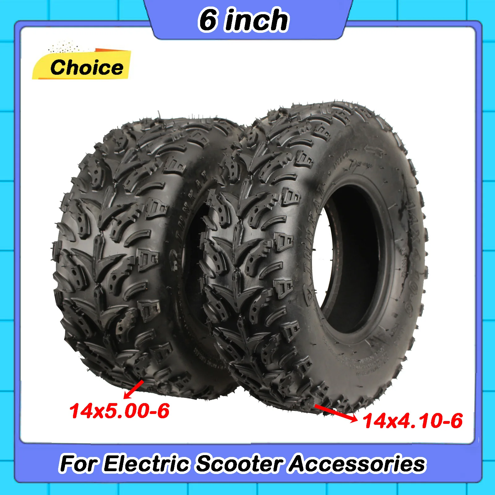 

14X5.00-6 Rear Off-Road Tire 6 Inch 14x4.10-6 Front for Fuel Electric 4 Racing Wheels Buggy Karting Car ATV QUAD Go Kart Parts