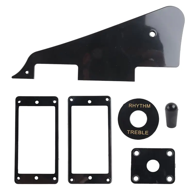 1Ply Black Pickguard Back Plate Screws Set & Humbucker Pickup Ring & Switch Ring Fit Les Paul Pickguard Replacement-Hot