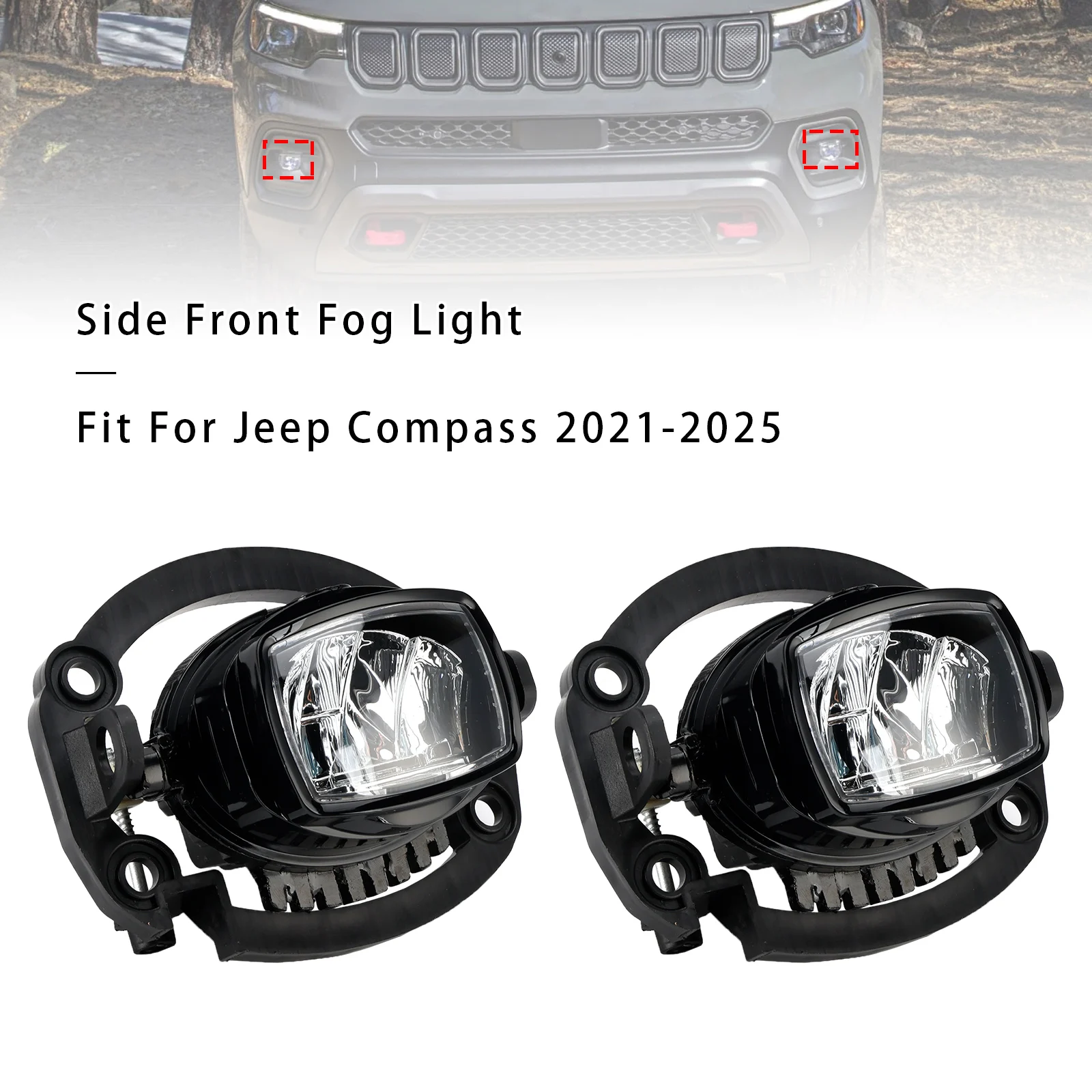 

Artudatech LED Front Driving Fog Light For Jeep Compass 2021-2025 68470159AA Car Accessories 2022 2023 2024