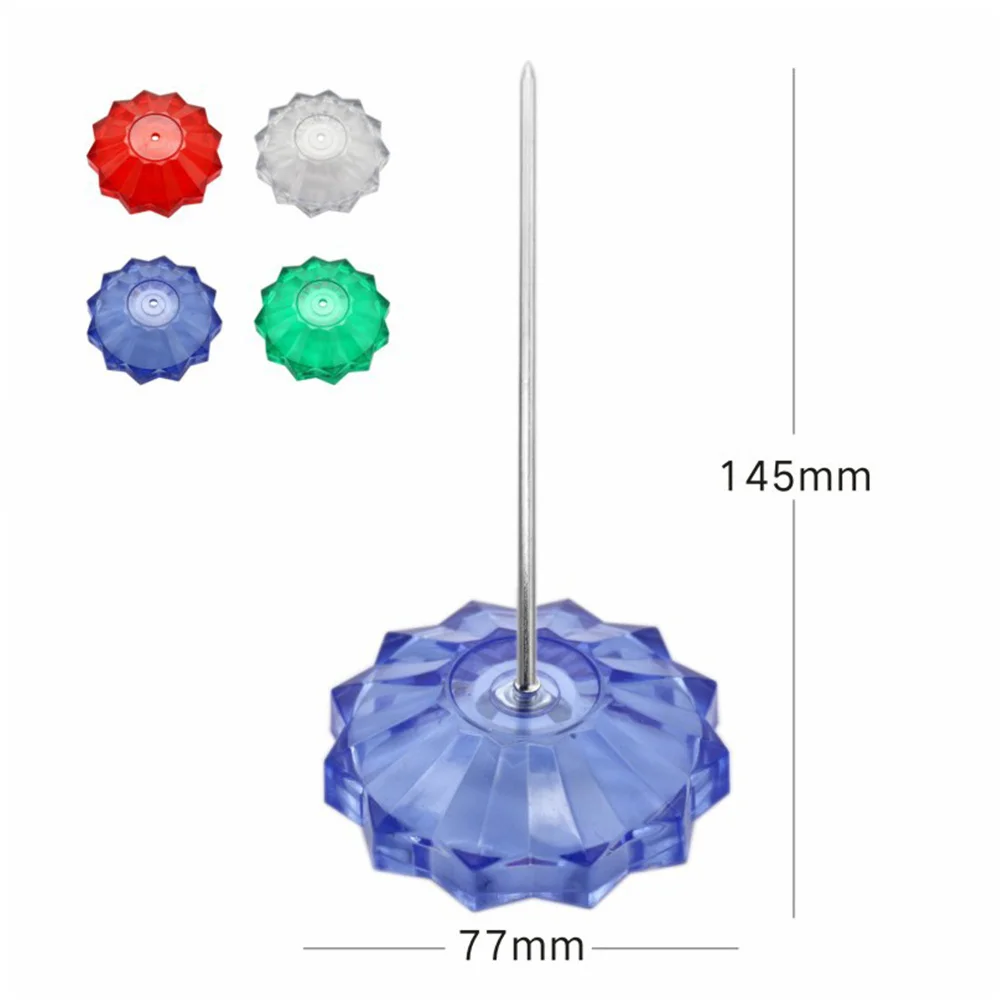 4Pcs Receipt Storage Holder Spike Stick Straight Rod Plastic Round Base Bill Fork Note Holder for Desk Office Restaurant