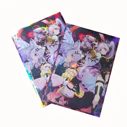 Protector de tarjetas comerciales de 63x90mm, 60 uds., animación holográfica, fundas para tarjetas YuGiOh, escudo láser, cubierta bonita para baraja de cartas, tamaño japonés