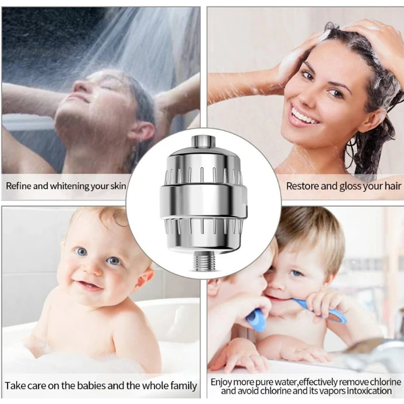 For 20 Stages Filter for Shower Remove Chlorine Fluoride Bath Water Filter for Shower Head Reduce Dry Itchy Skin Bathroom