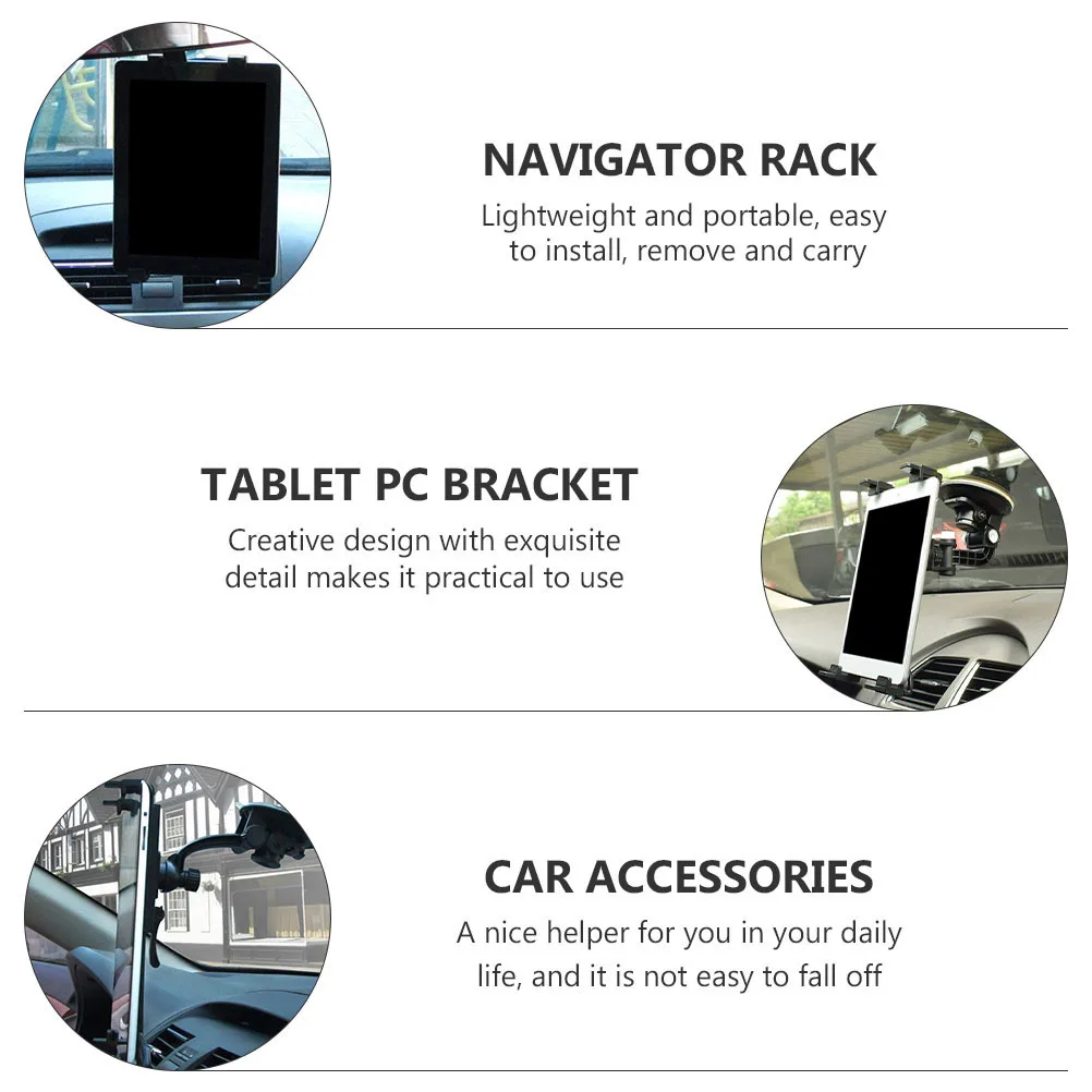 Car Tablet Pc Bracket Multi Functional Navigator Holder 360 Rotation Car Laptop Rack Computer Navigation Holder