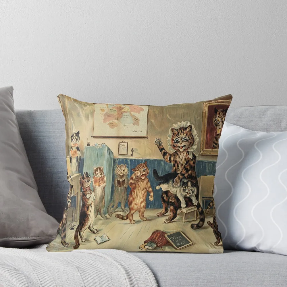 Original Art By louis wain 1860, Londres Throw Pillow Pillow Covers Decorative Decorative Cushion pillow