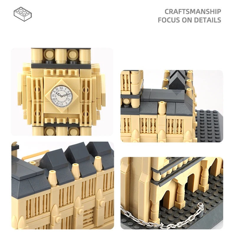 Criativo grã-bretanha grande ben bloco de construção inglaterra londres elizabeth torre modelo de construção tijolo arquitetura histórica brinquedos