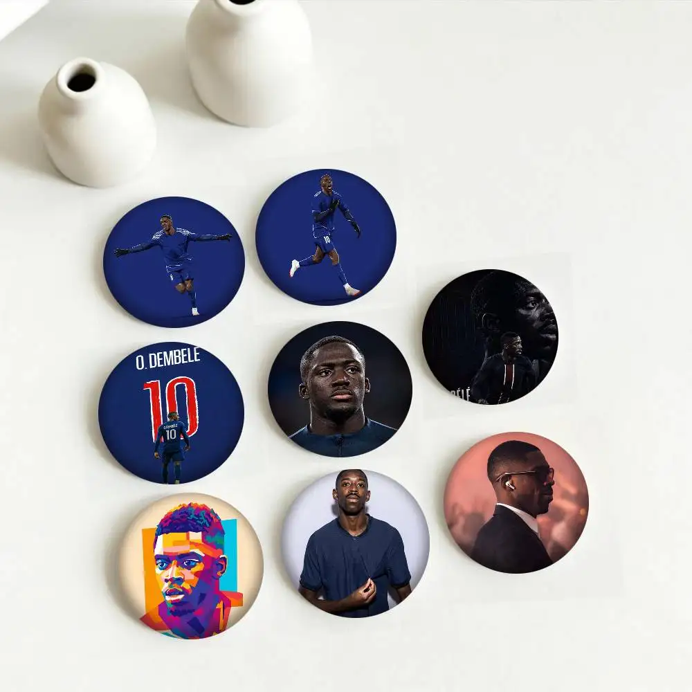 B-Basketball star Ousmane Dembele 25 32 44 58 75mm Badges Personalized Round Brooches Pins Accessory Gift