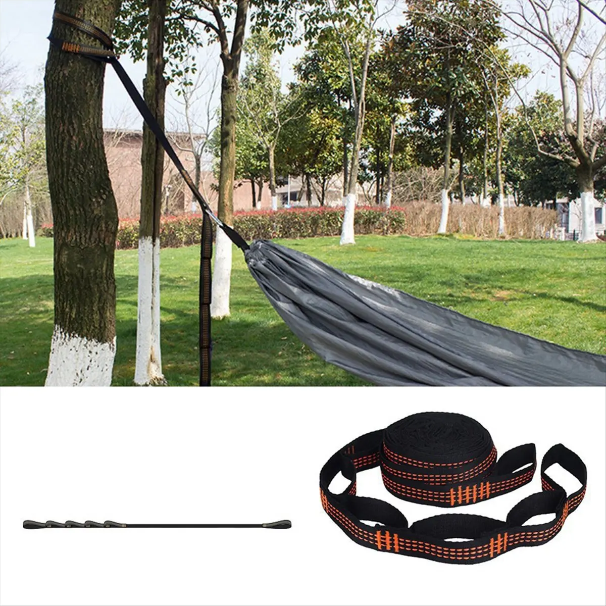 A45I 4Pcs Hammock Straps Special Reinforced Polyester Straps 5 Ring High Load-Bearing Outdoor Camping Hammock Straps