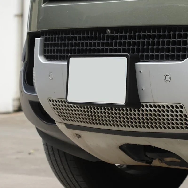 

ABS Black Car Front Bumper License Plate Holder Bracket Car Accessories for Land Rover Defender 2020-2024 (US Version)