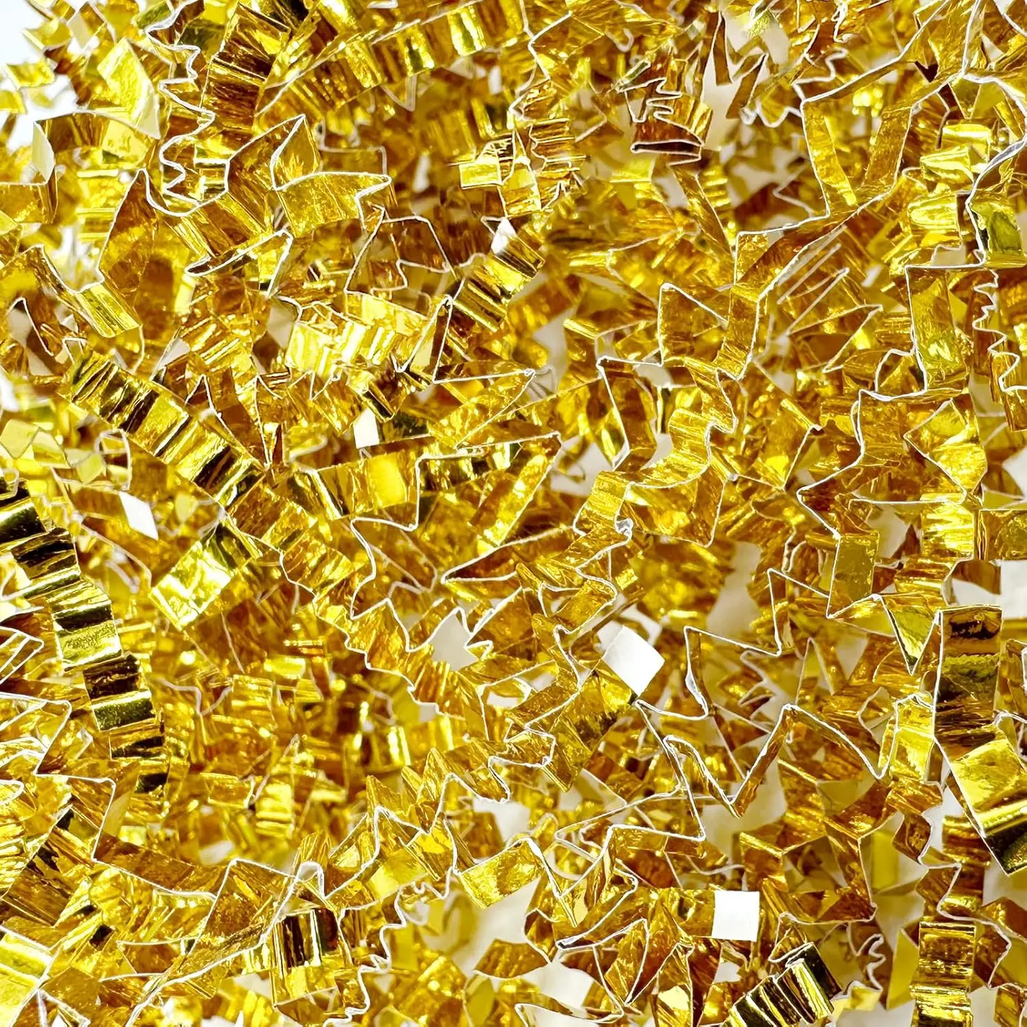 500g de confeti de papel metalizado dorado con corte ondulado para rellenar cajas de regalo, cestas, bolsas, decoración para el Día de San Valentín y fiestas.