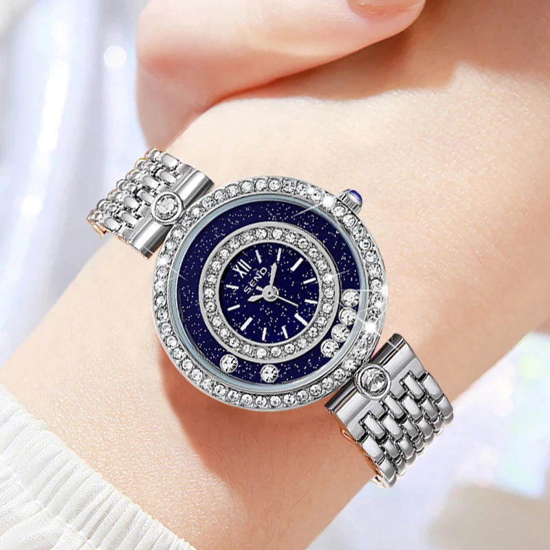 Women Bracelet Watches Silver Top Brand Luxury Ladies Wrist Watches Female Clock Full Steel Quartz Watches Elegant Fashion