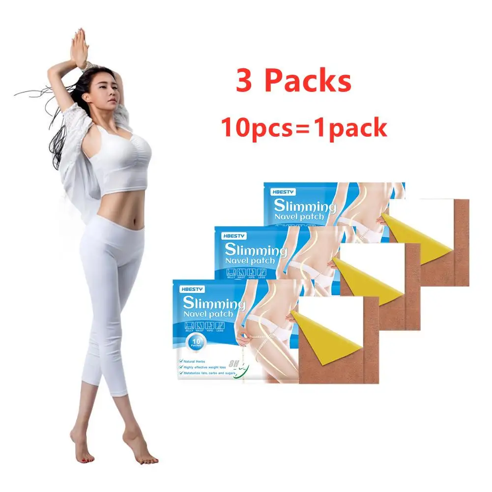 Fast Burning Belly Slimming Patch, Perder peso Detox, Adesivo abdominal umbigo, Melhorar os cuidados de saúde do estômago, 3 Pacotes