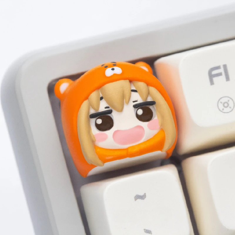 

Hamster Pajama Girl Key Cap Resin Cute Anime Keycap Handmade Key Caps for Mechanical Keyboard Accessories MX Switch Girl Gift