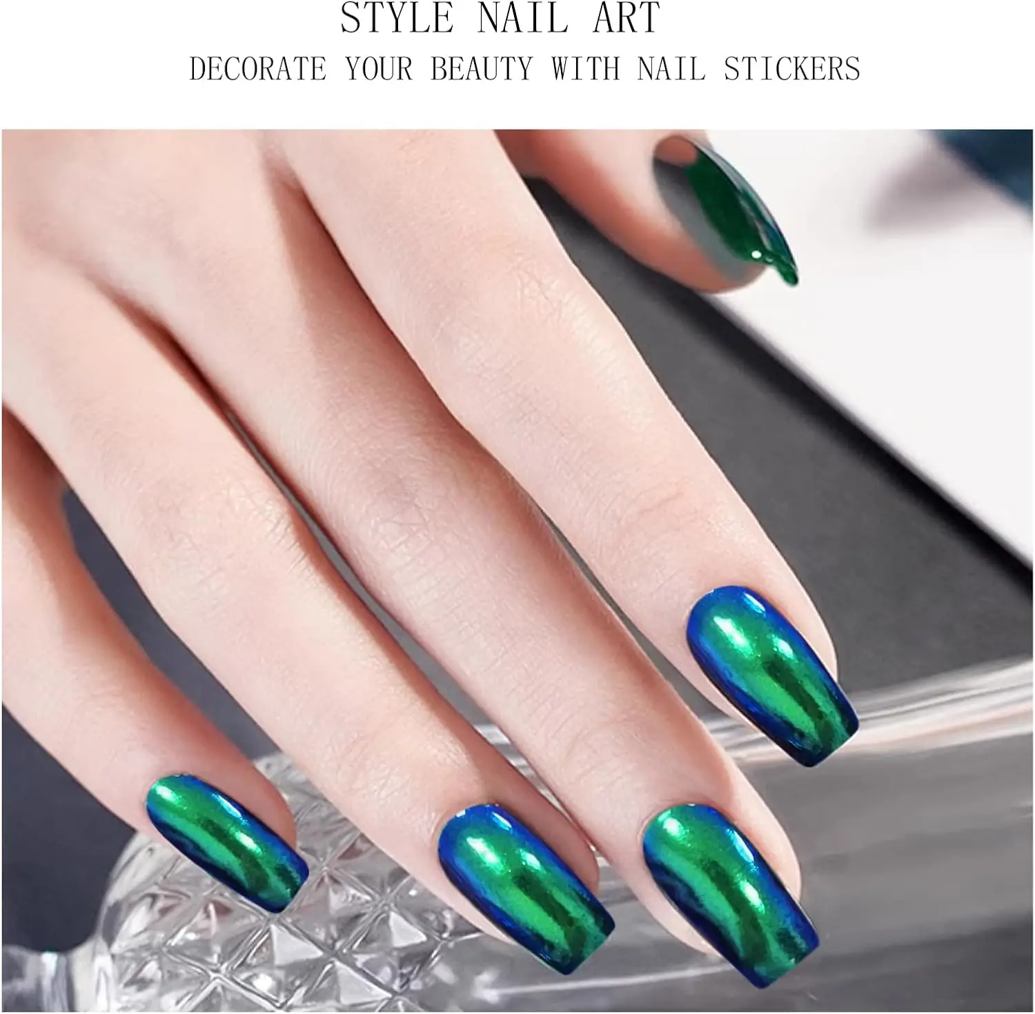 ジェルネイルステッカー グリッター ダークグリーン セミキュアジェルネイルストリップ ラップ UV/LED ネイルアート デザイン デコレーション アクセサリー