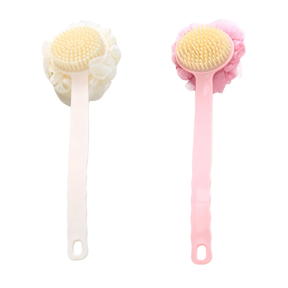 

2Pcs Long Handle Back Scrubbers Bath Sponges Soft Thick Material Body Cleaning Shower Accessories for Dead Skin Removal and