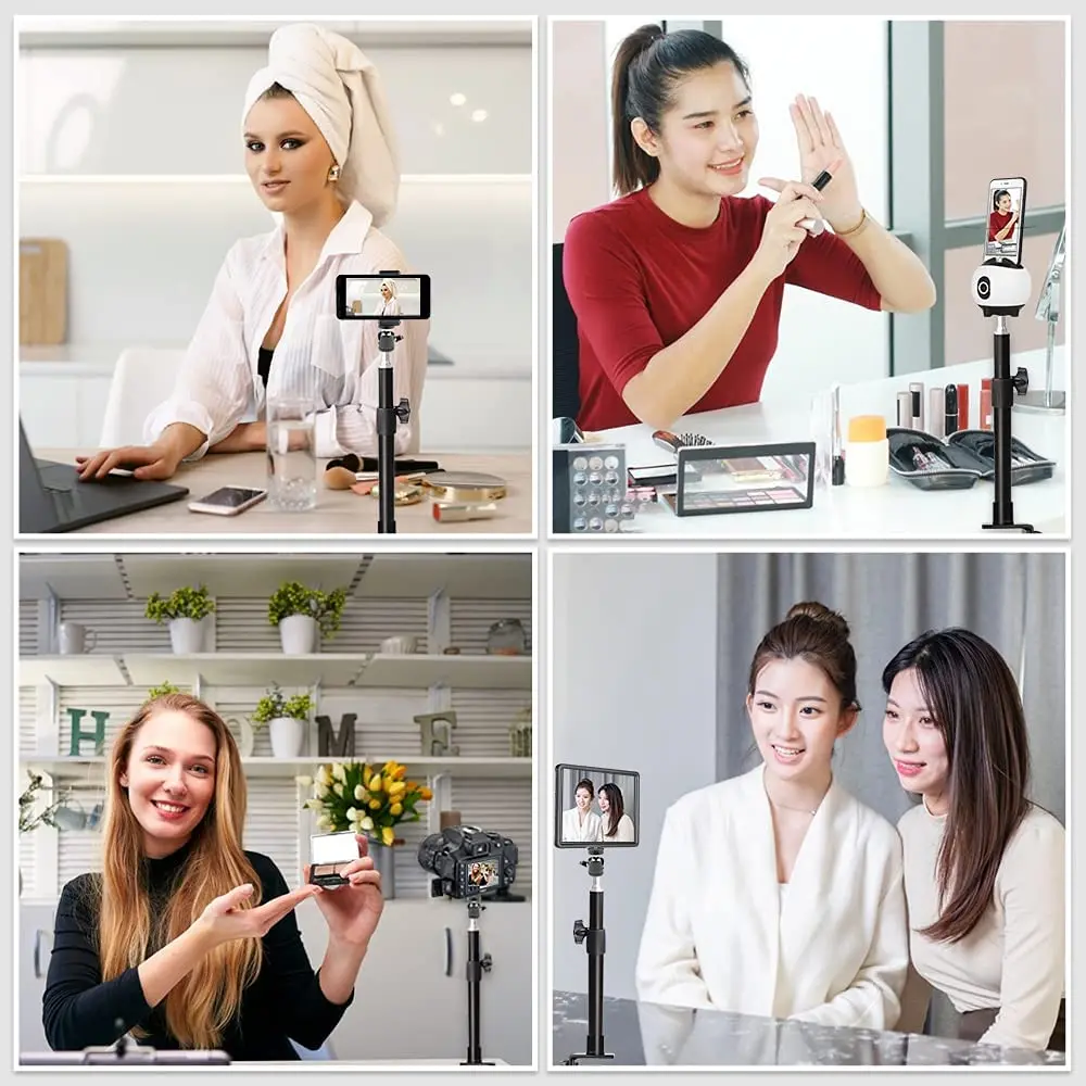 Supporto da scrivania Supporto per luce da tavolo Supporto con clip a C con vite da 1/4 di pollice per anello luminoso a LED, regolabile 13,7-23,2 pollici/35-59 cm per