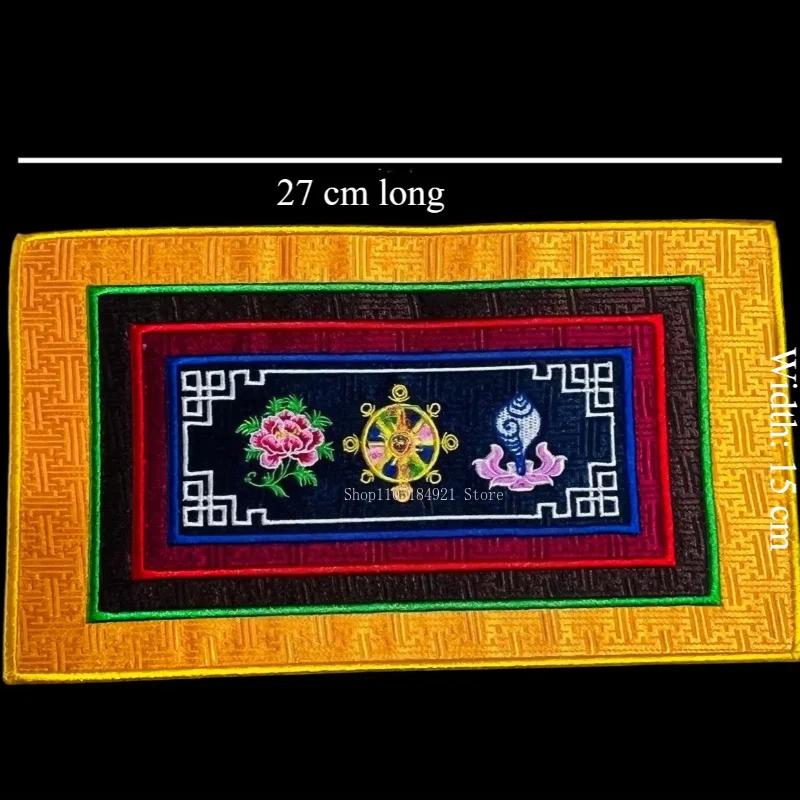 Tibetan Embroidered Bell Dorje Cushion Exquisite Patterns Protecting Tabletop Suitable Decorating Tea Tables Buddha Altars