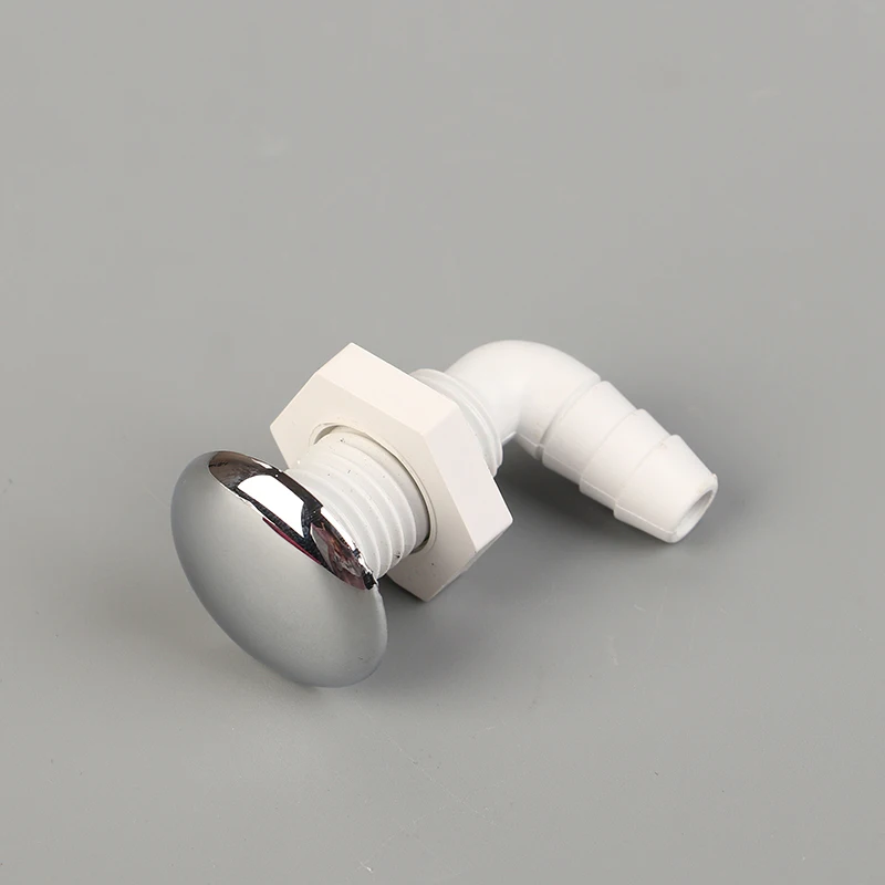 (.) Hot Tub Air Jet Air Nozzle Chrome-plated Surface Non-metallic with White Base Massage Bathtub Accessories