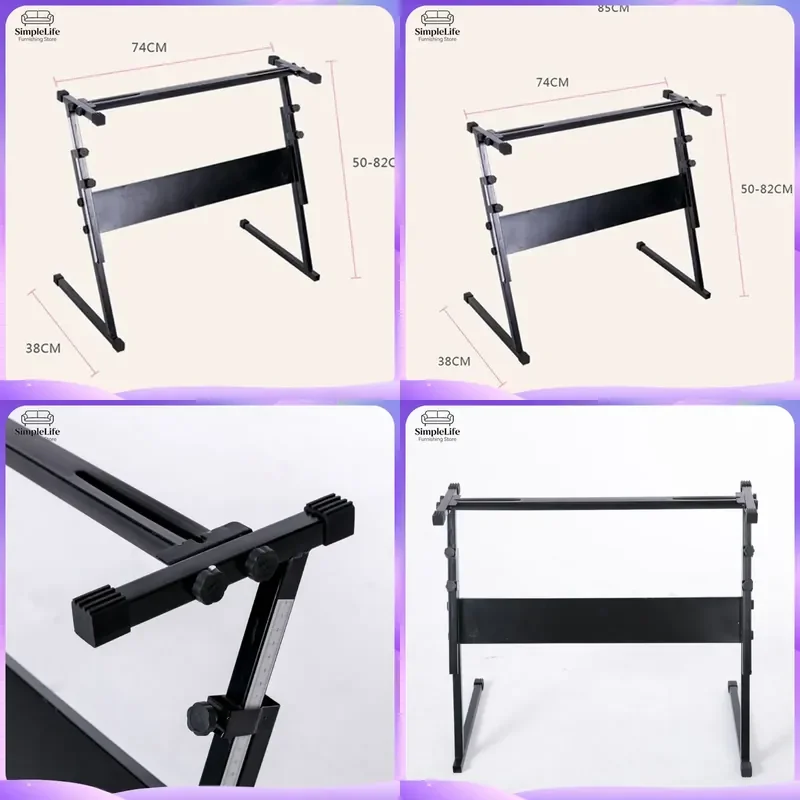 Universal Adjustable Electronic Keyboard Stand for 61 Key Piano Organ Music Instrument Holder Foldable Portable X Type Rack