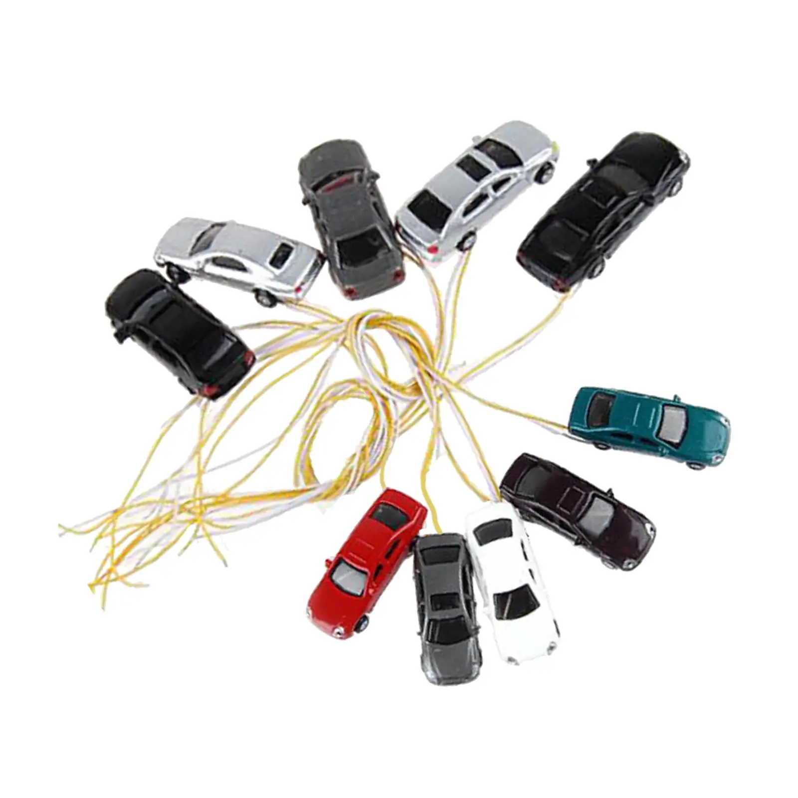 

10 шт. моделей автомобилей масштаба HO для DIY-проектов, архитектурного и кино-реквизита, со светодиодной подсветкой, мини-машинки для диорам и сцен в масштабах 1:150, 1:100