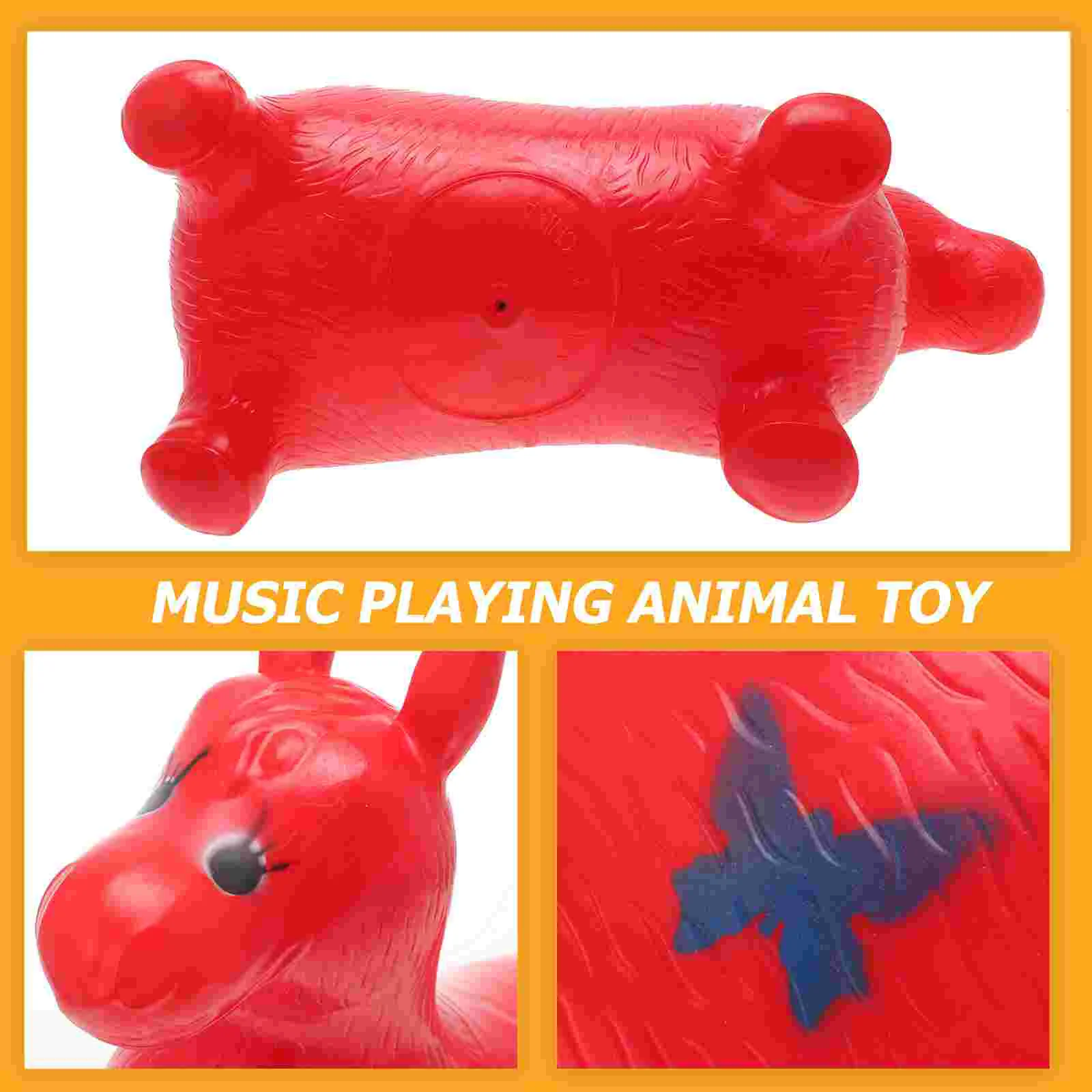 1PC Inflatable PVC Animal Toy Creative Funny Music Playing Toys for Indoor and Outdoor Playing Decoration Prop (Random Color)